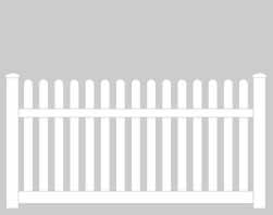 Picket Fence with Open Top Vinyl Fencing Regina